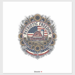 Patriottische zonnebloem boerderij vector grafisch sticker