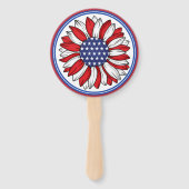 Patriottische zonnebloem handwaaier (Achterkant)