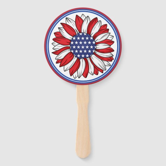Patriottische zonnebloem handwaaier (Voorkant)