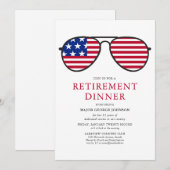 Patriottische Zonnebril Pensioen Diner Kaart (Voorkant / Achterkant)