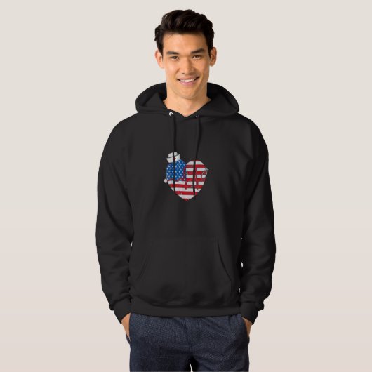 Patriottische zuster 4 juli Amerikaanse vlag is af Hoodie (Voorkant volledig)