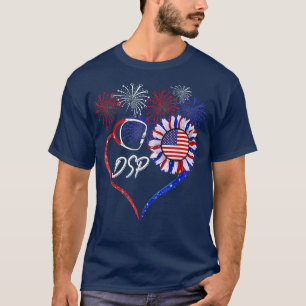 Patriottische zuster DSP op 4 juli Amerikaanse vla T-shirt