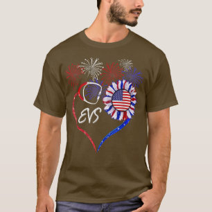 Patriottische zuster EVS 4 juli Amerikaanse vlag S T-shirt