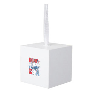 Patriottische zwangere tijd vintage zwangerschap s kubus ornament
