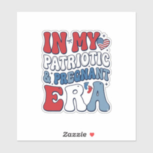 Patriottische zwangere tijd vintage zwangerschap s sticker