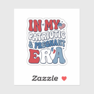 Patriottische zwangere tijd vintage zwangerschap s sticker