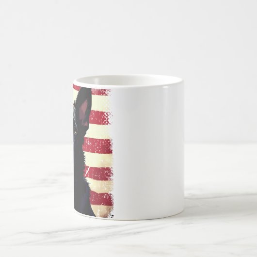 Patriottische Zwarte Duitse Herder Amerikaanse vla Koffiemok (Center)