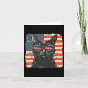 Patriottische Zwarte Kat Shirt 4 juli Vrouwen Mann Kaart