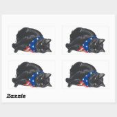 Patriottische zwarte kat Stickers (Vel)