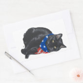 Patriottische zwarte kat Stickers (Envelop)