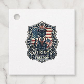 Patriottische Zwarte Kat Vector Grafische T-shirt  Bedankjes Labels