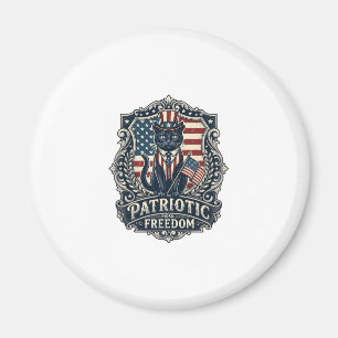 Patriottische Zwarte Kat Vector Grafische T-shirt  Magneet