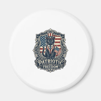 Patriottische Zwarte Kat Vector Grafische T-shirt  Magneet