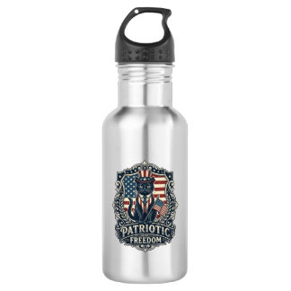 Patriottische Zwarte Kat Vector Grafische T-shirt  Waterfles