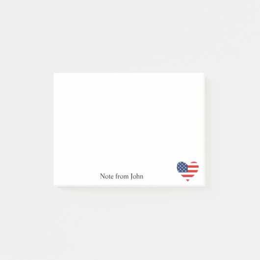 Patriottisme Amerika VS Vlag Hart Custom Post-it® Notes (Voorkant)