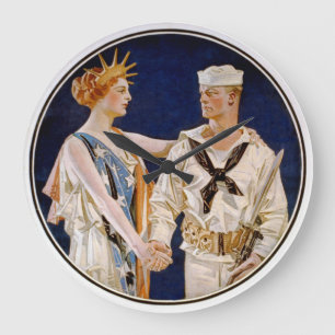  patriottisme, Lady Liberty met Navy Seaman Grote Klok