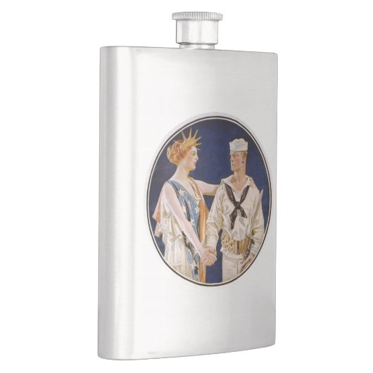  patriottisme, Lady Liberty met Navy Seaman Heupfles (Rechts)