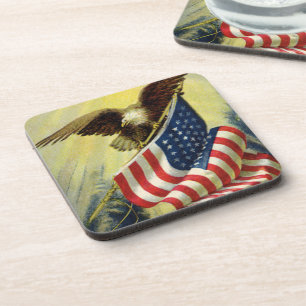 patriottisme, patriottische Eagle American Flag Bier Onderzetter