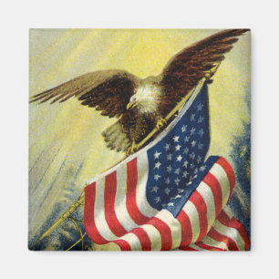 patriottisme, patriottische Eagle American Flag Magneet