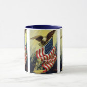patriottisme, patriottische Eagle American Flag Mok (Midden)