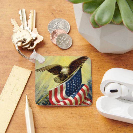  patriottisme, patriottische Eagle American Flag Sleutelhanger (Bureau)