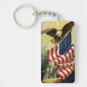  patriottisme, patriottische Eagle American Flag Sleutelhanger (Voorkant)