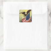  patriottisme, patriottische Eagle American Flag Vierkante Sticker (Tas)