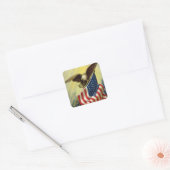  patriottisme, patriottische Eagle American Flag Vierkante Sticker (Envelop)