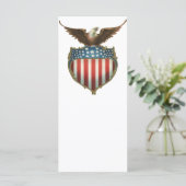  patriottisme, Proud Eagle over Amerikaanse vlag (Staand voorkant)