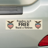  patriottisme, Proud Eagle over Amerikaanse vlag Bumpersticker (Op auto)