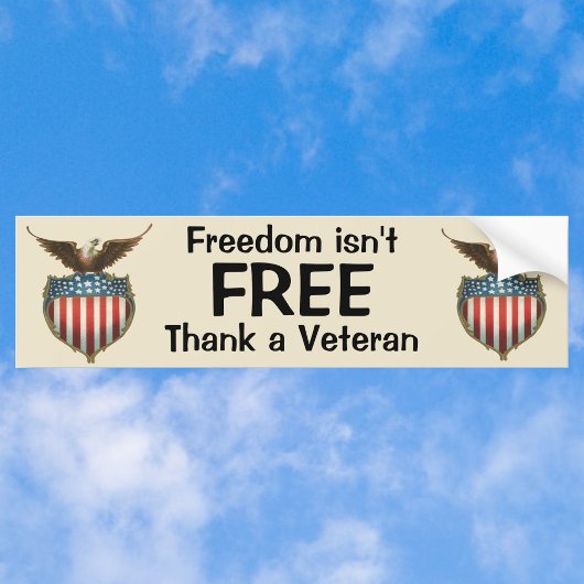  patriottisme, Proud Eagle over Amerikaanse vlag Bumpersticker