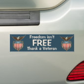  patriottisme, Proud Eagle over Amerikaanse vlag Bumpersticker (Op auto)