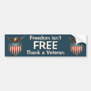  patriottisme, Proud Eagle over Amerikaanse vlag Bumpersticker