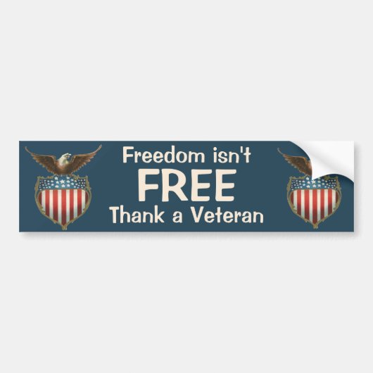  patriottisme, Proud Eagle over Amerikaanse vlag Bumpersticker (Voorkant)