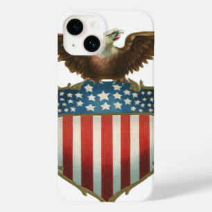  patriottisme, Proud Eagle over Amerikaanse vlag Case-Mate iPhone 14 Hoesje