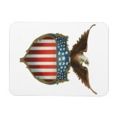  patriottisme, Proud Eagle over Amerikaanse vlag Magneet (Horizontaal)