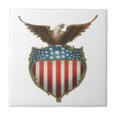  patriottisme, Proud Eagle over Amerikaanse vlag Tegeltje (Voorkant)