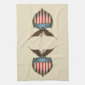  patriottisme, Proud Eagle over Amerikaanse vlag Theedoek (Verticaal)