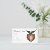 patriottisme, Proud Eagle over Amerikaanse vlag Visitekaartje (Staand voorkant)