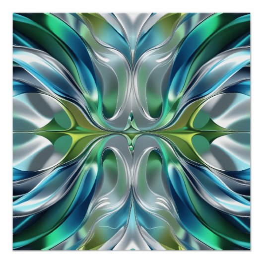 Patrón abstracto de ondas de Agua Perfect Poster (Voorkant)