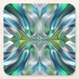 Patrón abstracto de ondas de Agua Vierkante Kartonnen Onderzetter