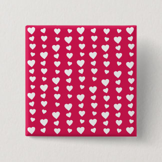 Patrón Corazones del día del amor de San Valentín Vierkante Button 5,1 Cm