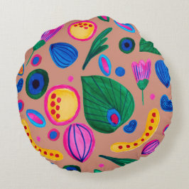 Patrón cozy boho terracota  rond kussen