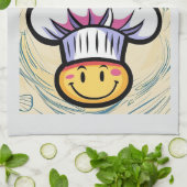 Patron de la cuisine et serviette de cuisine drôle (Plié)