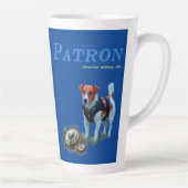 Patron de Oekraïense Pyrotechnicus Dog Coffee Latte Mok (Rechts)