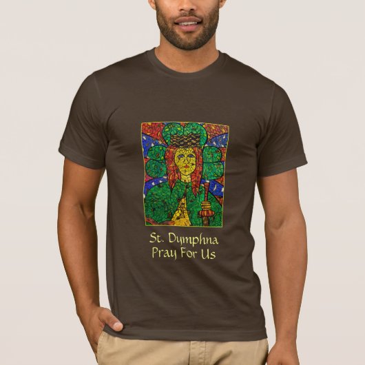 Patron de St Dymphna du T-shirt des hommes (Devant)