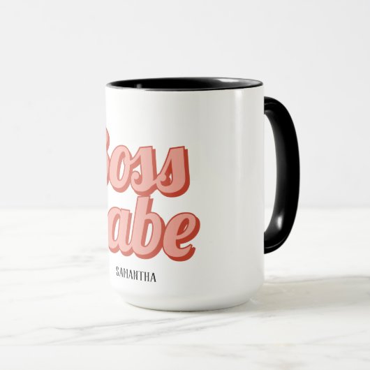 Patron Lady Retro Nom Customisé Coffee Mug (Devant droit)