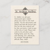 Patron saint de la carte | St Andrew Avellino pour (Dos)