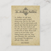 Patron saint de la carte | St Andrew Avellino pour (Dos)