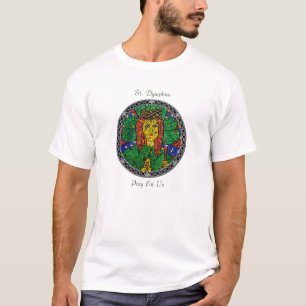 Patron Saint-Depressie en angst St-Dymfna T-shirt